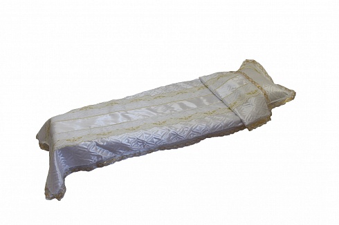 КТ-0301-Комплект ритуальный из термостежки с декоративным кружевом и вставкой из белого атласа